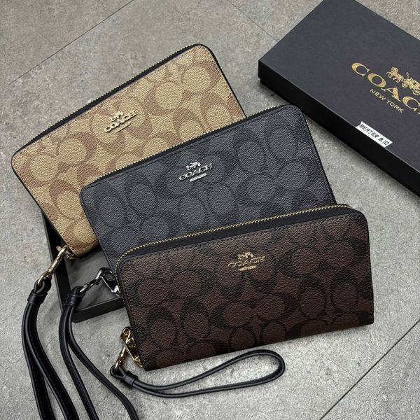 784 - Ví Coach Zip Signature Black - C4452