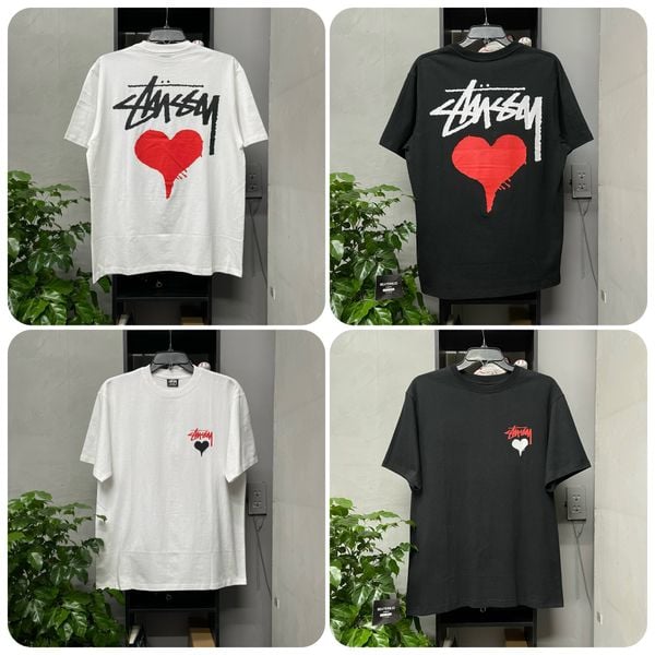 228 - Áo Thun Stussy Heart Trắng / Đen - 1904922