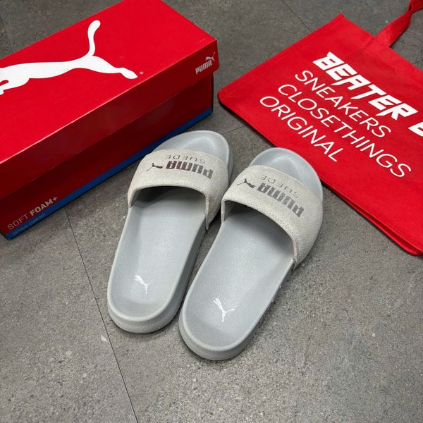 112 - Dép Puma Suede Xám Bạc