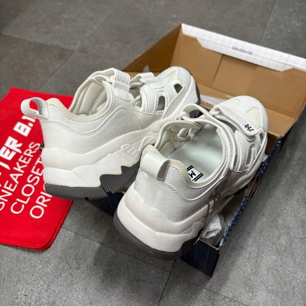 606 - Giày Sandal MLB BigBall Chunky Mask Lux New York Yankees Trắng - 3ASDBCL43-50WHS