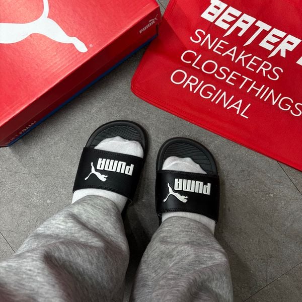 106 - Dép quai ngang Puma Popcat Đen