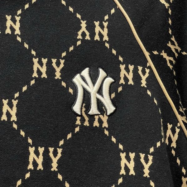 733 - Áo thun unisex cổ tròn MLB Jacquard Dia Monogram Đen - 3ATSM0144-50BKS