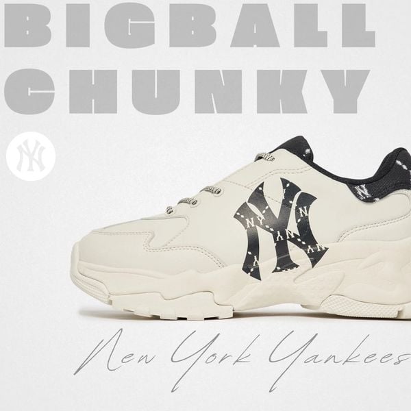 716 - Giày MLB BigBall Chunky Diamond Monogram New York Yankees Black - 3ASHCDM2N-50BKS