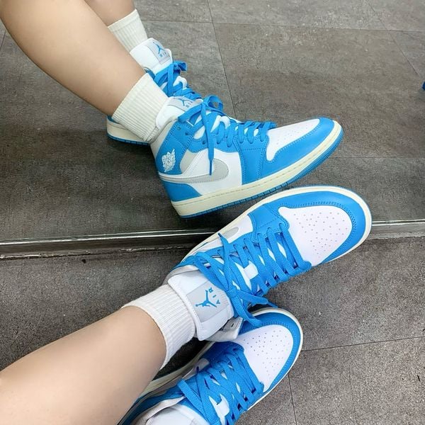 632 - Giày Air Jordan 1 Mid ‘Dark Powder Blue’ - BQ6472-400