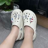 568 - Dép Sandal Clog Unisex Crocs Baya Platform Kem - 208186-11S