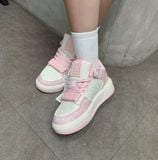 747 - Giày MLB Chunky Liner Mid Classic Mono New York Yankees Pink - 3ASXCMM4N-50PKS