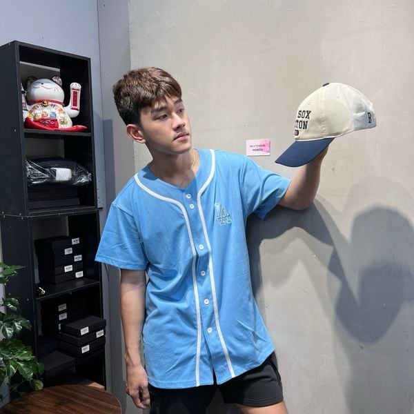 572 - Áo thun New Era Baseball Jersey Blue Short Sleeve - 13573577