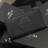 544 - Ví Coach Accordion Canvas Dáng Dài Khóa Zip