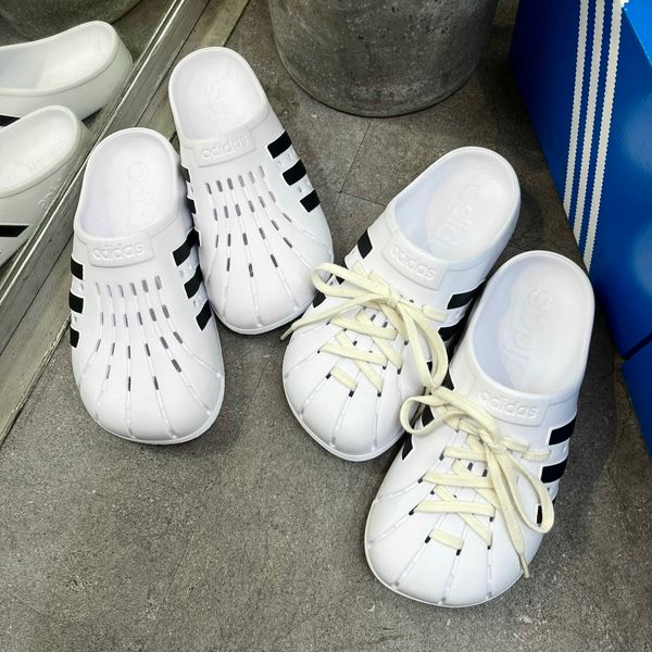 390 - Dép Sục Adidas Adilette Clogs White Black - FY8970