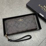 784 - Ví Coach Zip Signature Black - C4452