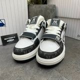 403 - Giày MLB Chunky Liner Mid Monogram NY Yankees Denim Black - 3ASXCDN3N-50BKS