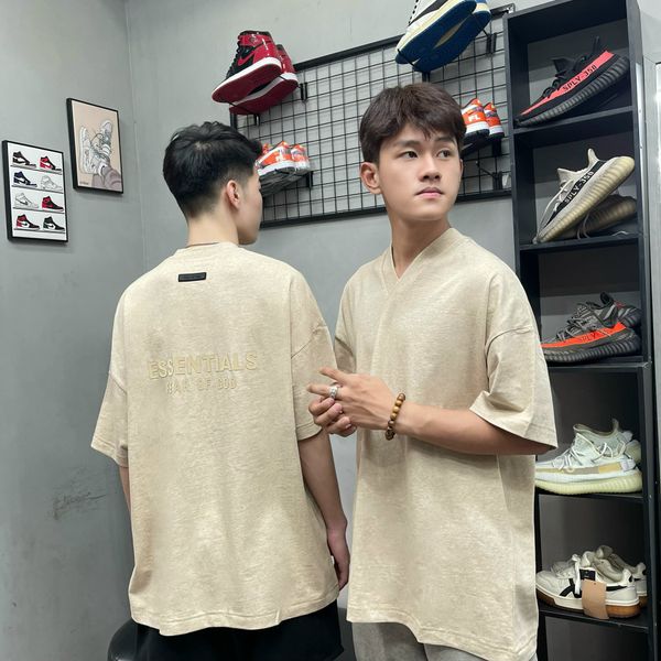 481 - Áo Thun Essentials Fear Of God V-Neck Cloud Heather Fall SS23