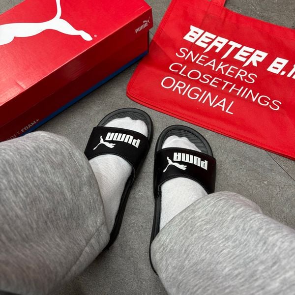 106 - Dép quai ngang Puma Popcat Đen