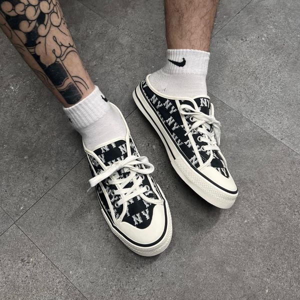 484 - Giày MLB Mule Playball Unisex Đế Bệt Dia Monogram Đen - 3AMUPBM3N-50BKS