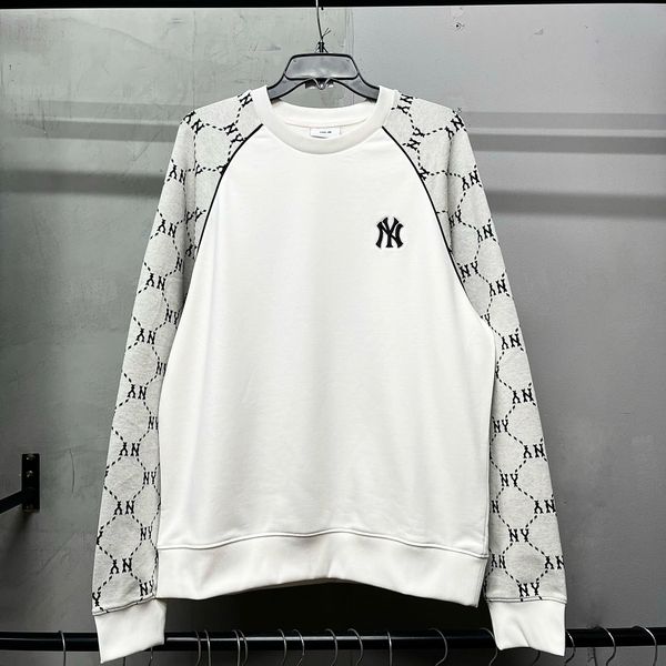 705 - Áo Sweater MLB Monogram New York Yankees White Grey - 3AMTM1244-CRD