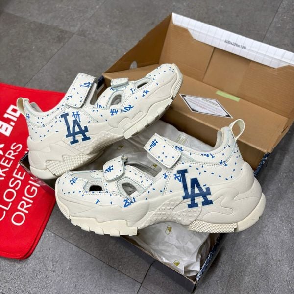 603 - Giày Sandal MLB BigBall Chunky Mask Diamond Monogram LA Dodgers - 3ASDCMM33-07CRS