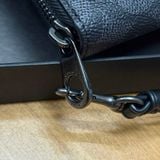823 - Ví Coach cầm tay dáng dài khóa Zip Around Wallet In Signature Canvas 'Charcoal/Black' - CW778