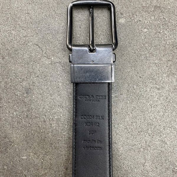 642 - Dây Thắt Lưng Da Nam COACH 38mm Khoá Đảo Chiều màu Đen - CQ024 BLK