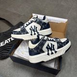 260 - Giày MLB Chunky Liner Mid Denim Monogram New York Yankees Navy - 3ASXCDN3N-50NYD