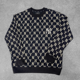 95 - Áo Sweater MLB Monogram New York Yankees màu đen - 3AMTM0314