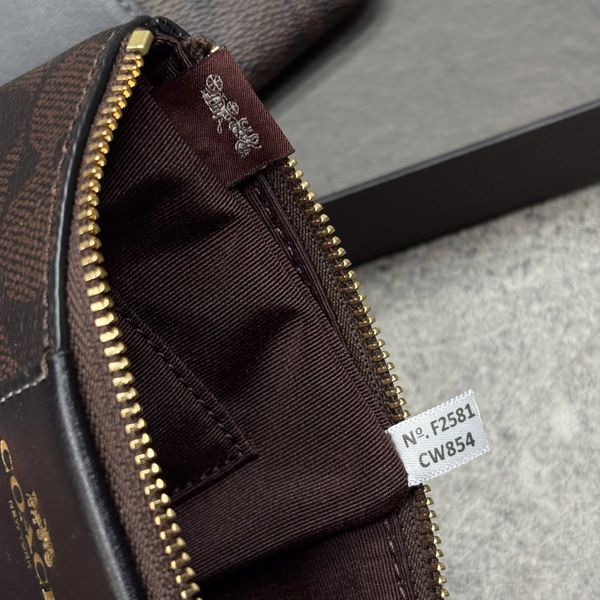 777 - Ví Coach Orange Corner Zip Monogram Wristlet in Signature Canvas - 91178 - IMNXU