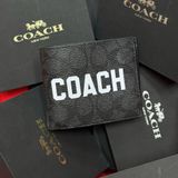 163 - Ví Coach Nam 3 In 1 Canvas Dáng Gập Vuông, Kèm Card Holder
