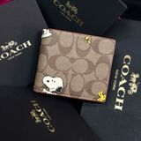 163 - Ví Coach Nam 3 In 1 Canvas Dáng Gập Vuông, Kèm Card Holder