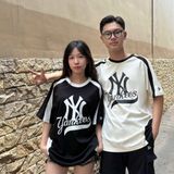 761 - Áo Thun New Era Raglan New York Yankees màu trắng đen  - 12224584