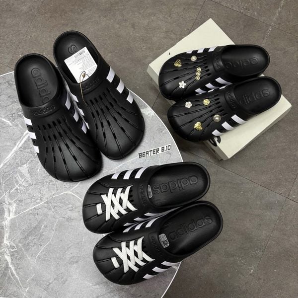 828 - Dép Sục Adidas Adilette Clogs ‘Core Black’ - GZ5886 - Full OG
