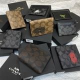 545 - Ví Coach Slim Bill Canvas Dáng Gập Đứng, Card Holder