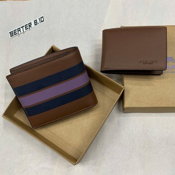 825 - Ví Coach Nam 3 in 1 Wallet dáng gập, tặng kèm ví thẻ - 