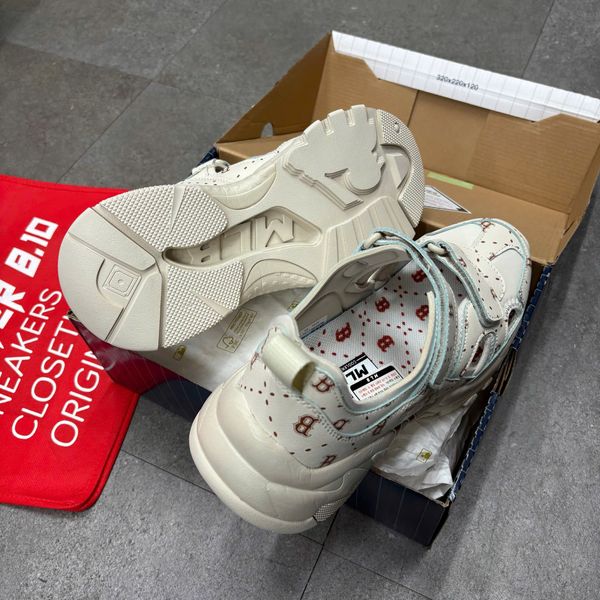 604 - Giày Sandal MLB BigBall Chunky Mask Diamond Monogram Boston Red - 3ASDCMM33-43CRS