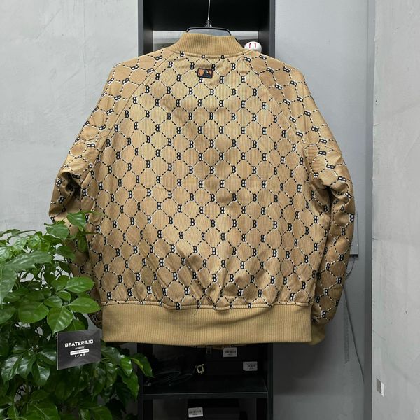 342 - Áo MLB Bomber Diamond Monogram Jacquard Boston B nâu - 3AJPM0224-43BGS