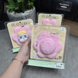 577 - Móc Khóa Túi Đựng Pop Mart Crybaby Sad Club Series-Silicone Plush Earphone Bag Màu Hồng Vàng