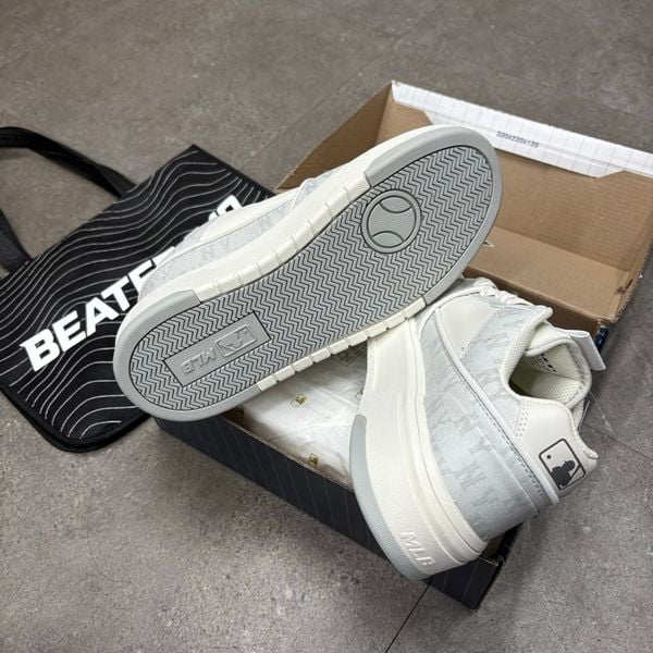 697 - Giày MLB Chunky Liner Denim Classic Mono New York Yankees Xám - 3ASXCLD4N-50GRS