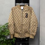 342 - Áo MLB Bomber Diamond Monogram Jacquard Boston B nâu - 3AJPM0224-43BGS