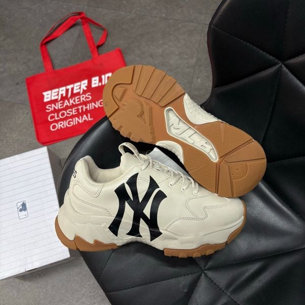 108 - Giày MLB Bigball Chunky NY Gum Beige New York Yankees - 3ASHC101N-50BGL