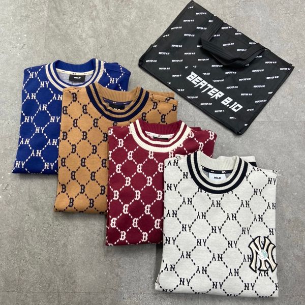 153 - Áo Sweater MLB Diamond Monogram New York Yankees (GREY/BLUE/RED/BROWN) - 3AMTM0724