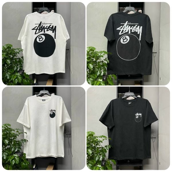 207 - Áo Thun Stussy 8 Ball Pig Dyed Black/White - 1904864