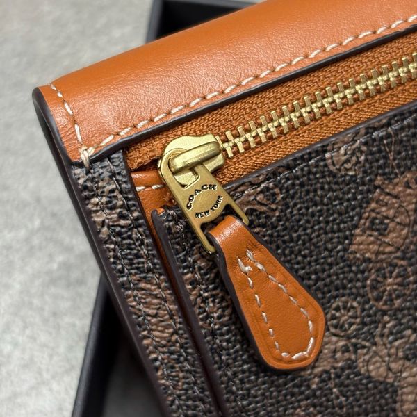 807 - Ví Mila gập 3 nàng thơ - họa tiết xe ngựa cổ điển, sang trọng, nắp gập khóa bấm