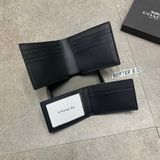 813 - Ví Coach Nam 3 In 1 Canvas Monogram Brown Dáng Gập Vuông, Kèm Card Holder - D2580 916