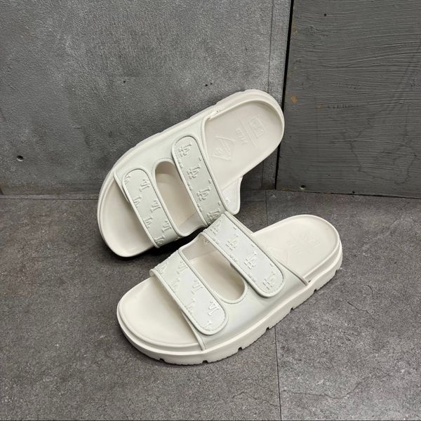 494 - Dép Quai Ngang MLB Chunky Bouncer Two Strap LA Dodgers Trắng - 3ALPCBT33-50WHS
