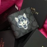163 - Ví Coach Nam 3 In 1 Canvas Dáng Gập Vuông, Kèm Card Holder