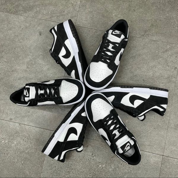 483 - Giày Nike Dunk Low Panda Suede Đen Trắng - FQ8249-100
