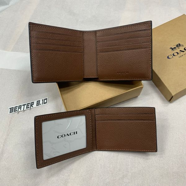 825 - Ví Coach Nam 3 in 1 Wallet dáng gập, tặng kèm ví thẻ - 