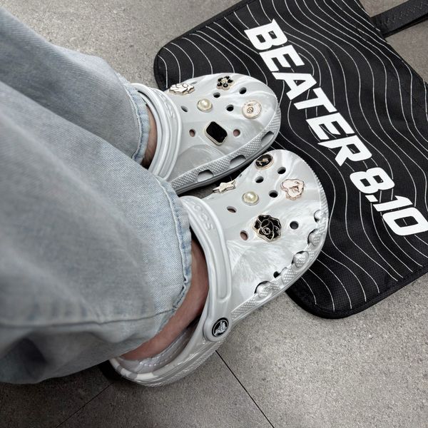 802 - Giày Sandal Clog Unisex Crocs Baya Marbled Xám Khói - 206935-1FS