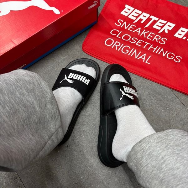 106 - Dép quai ngang Puma Popcat Đen
