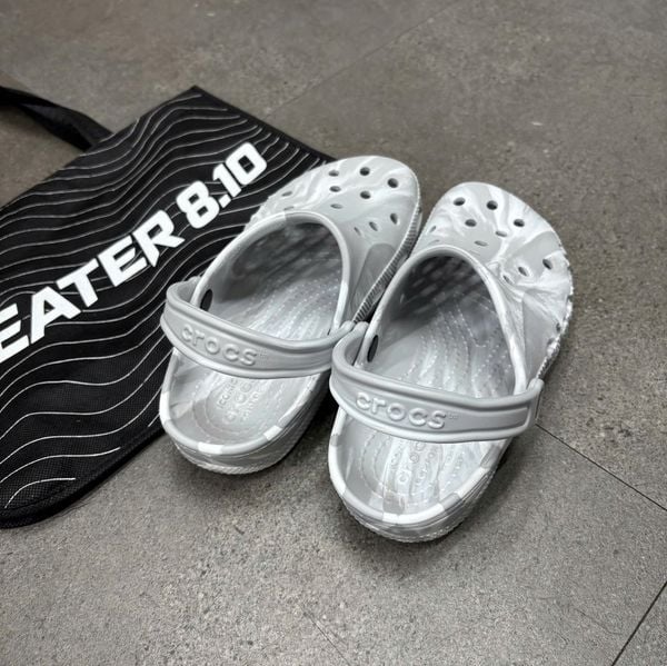 802 - Giày Sandal Clog Unisex Crocs Baya Marbled Xám Khói - 206935-1FS