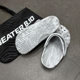 802 - Dép Sandal Clog Unisex Crocs Baya Marbled - Light Grey