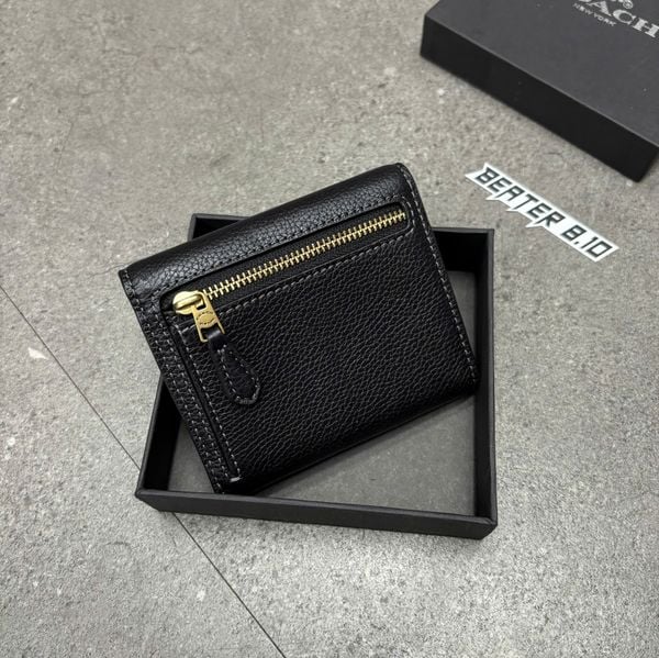 807 - Ví Mila gập 3 nàng thơ - họa tiết xe ngựa cổ điển, sang trọng, nắp gập khóa bấm